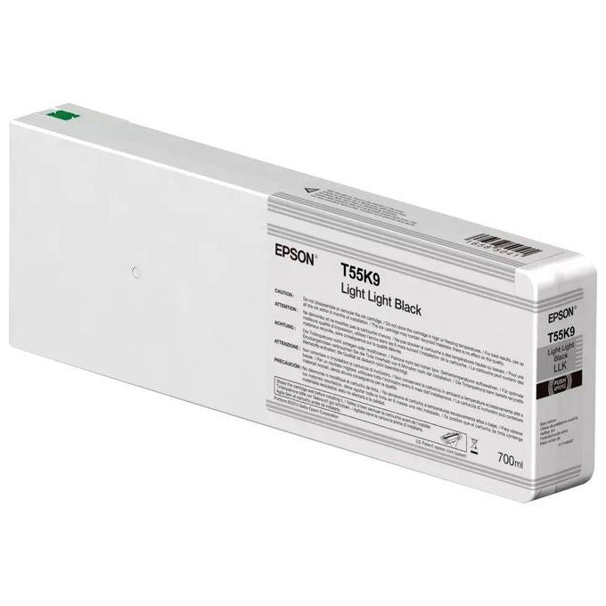 Epson C13T55K900 Cartuccia d'inchiostro Originale 700 ml Tecnologia UltraChrome HDX HD Compatibile con SC-P6000 SC-P7000 SC-P8000 SC-P9000 colore Nero Chiaro Chiaro