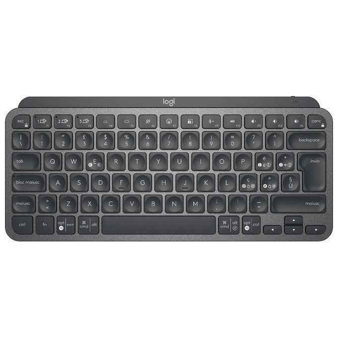 Logitech 920-010488 MX Keys Mini Tastiera Wireless Bluetooth QWERTY Italiano Ricaricabile USB-C Multi-Device colore Grafite