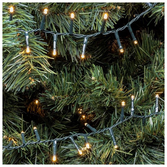 Lotti 20102 Xmas King Catena Luminosa Minicluster 2000 LED 40,5 mt 8 Giochi di Luce IP44 colore Verde