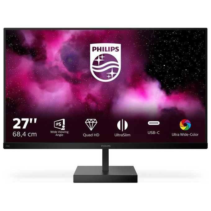 Philips 276C800 C Line Monitor PC 27'' IPS QHD 2560x1440 75Hz 4ms USB-C 65W AMD FreeSync HDR10 colore Nero