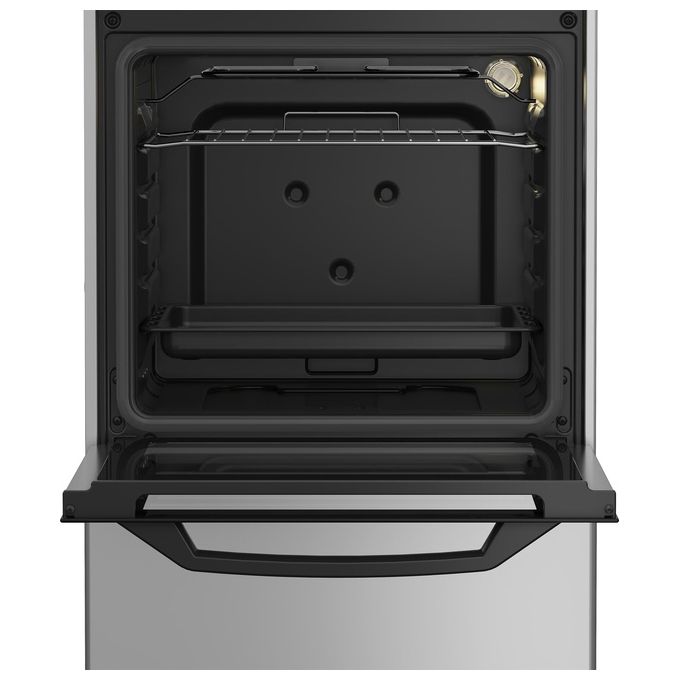 BEKO CSS42014FS Cucina a Gas Forno Elettrico con Grill 4 Fuochi Capacita' 54 Litri Classe energetica a 50 cm Silver