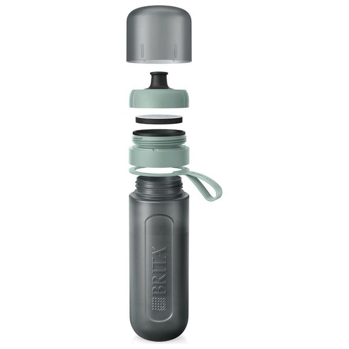 Brita 1052249 Fill and Go Active Borraccia Filtrante 600 ml 2 Filtri MicroDisc senza BPA colore Verde Scuro
