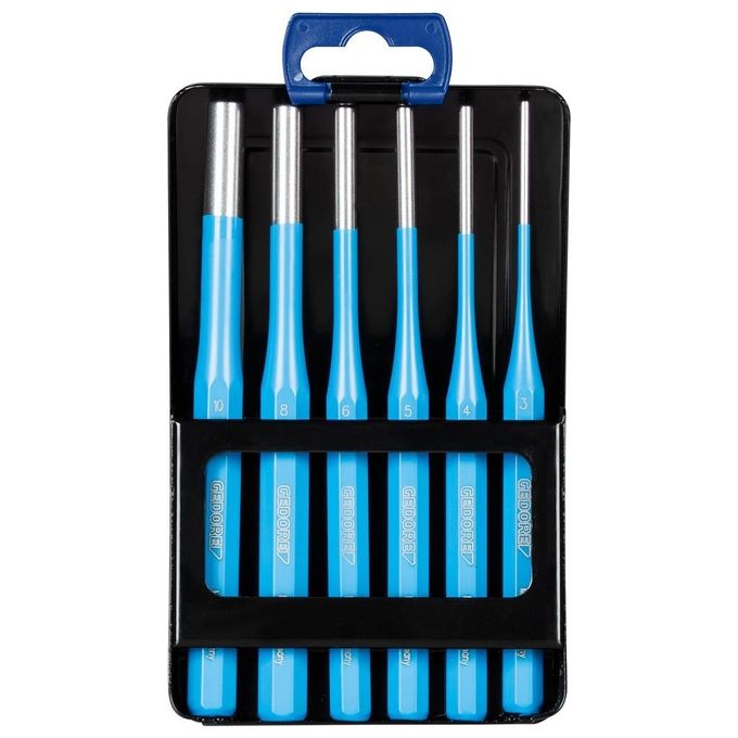 GEDORE 316 D GEDORE BLU Set di punzoni da pinza 6 pz in cassetta metallica temprati e temperati conformi DIN 6450 colore Blu