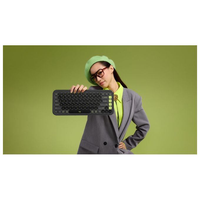 Logitech 920-013115 POP ICON COMBO Tastiera e Mouse Bluetooth Programmabili QWERTY ITA Silenzioso con Tasti a Basso Profilo e App Logi Options+ colore Grafite