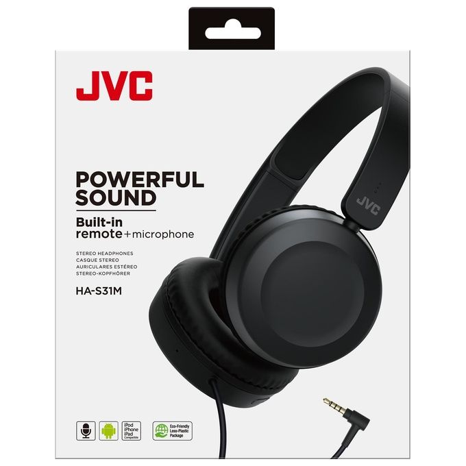 JVC HA-S31M-B Cuffia a Padiglione Auricolare Nero