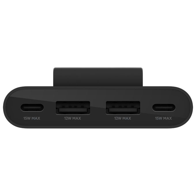 Belkin BUZ001BT2MBKB7 BoostCharge Hub USB 4 Porte 2 USB-C 2 USB-A 30W Cavo 2 m colore Nero