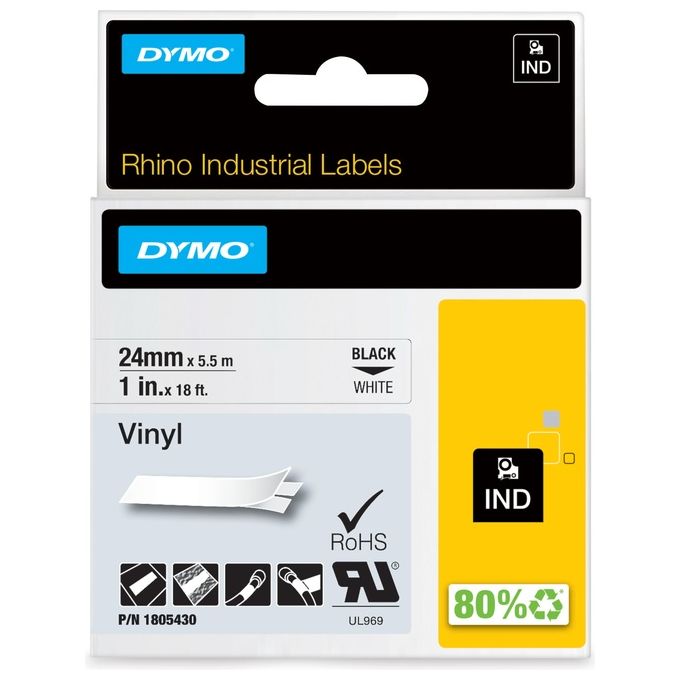 Dymo Nastro 24mmx 5 5m Vinile Ne Bi
