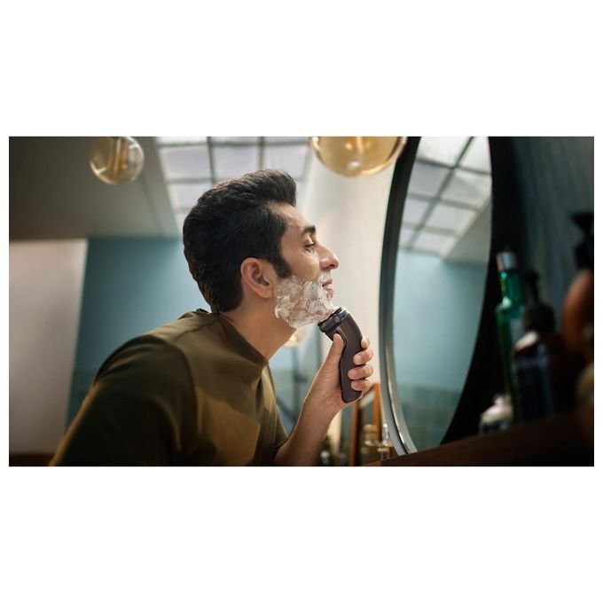 Philips S3343-13 Shaver Serie 3000 Rasoio elettrico rotativo Wet Dry 3 testine autonomia 60 min colore Nero Cromo