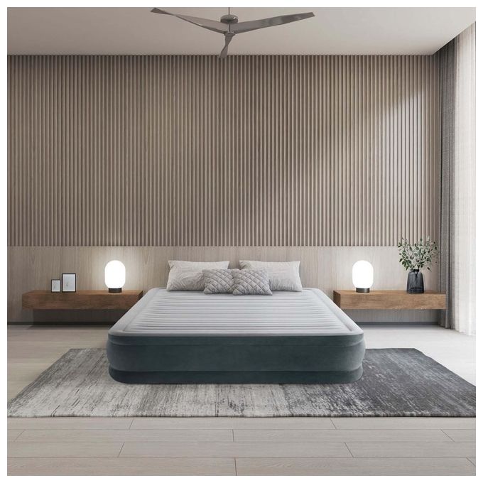 Intex 67770ND Materasso Dura-Beam Comfort Plush Matrimoniale con Pompa Elettrica Incorporata 152x203x33 cm Versione 2023