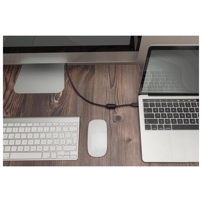 Digitus cavo usb tipo-c - displayport maschio-maschio 2 mt 4k-60hz, 32,4 gb nero