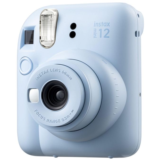 Fujifilm 16806092 Instax Mini 12 Fotocamera Istantanea Esposizione Automatica Flash Integrato Specchio Selfie Modalita' Close Up colore Blu Pastello