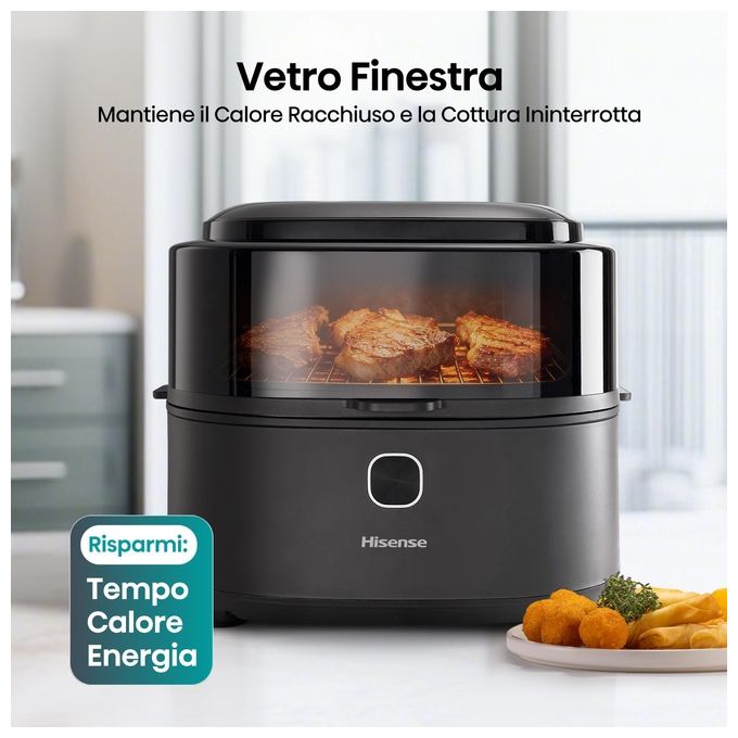 Hisense 743806 Friggitrice ad aria 6,7 L 1350 W 10 programmi Display LED colore Nero