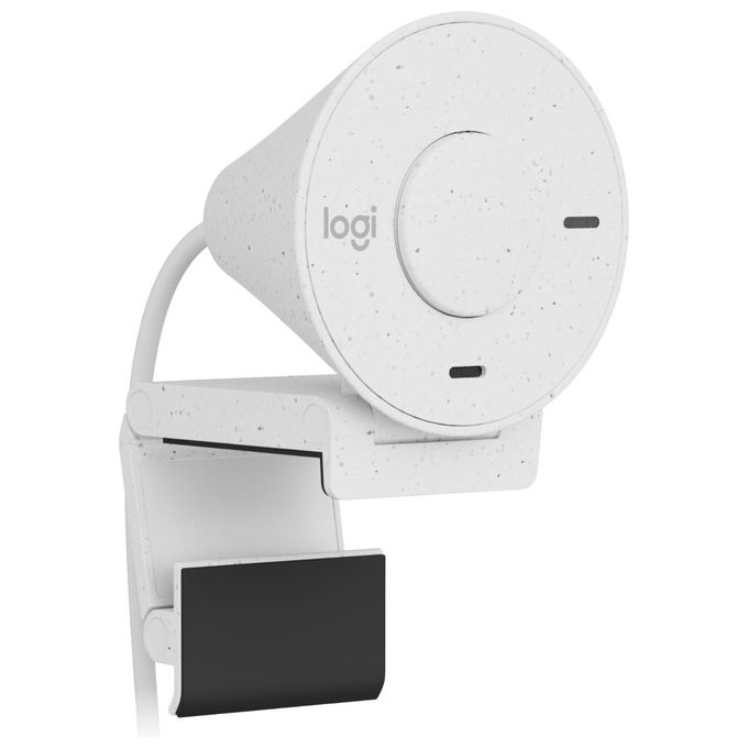 Logitech 960-001442 Brio 300 Webcam Full HD 1080p USB-C con Microfono Riduzione Rumore Copriobiettivo Privacy Certificata per Zoom Microsoft Teams Google Meet colore Bianco