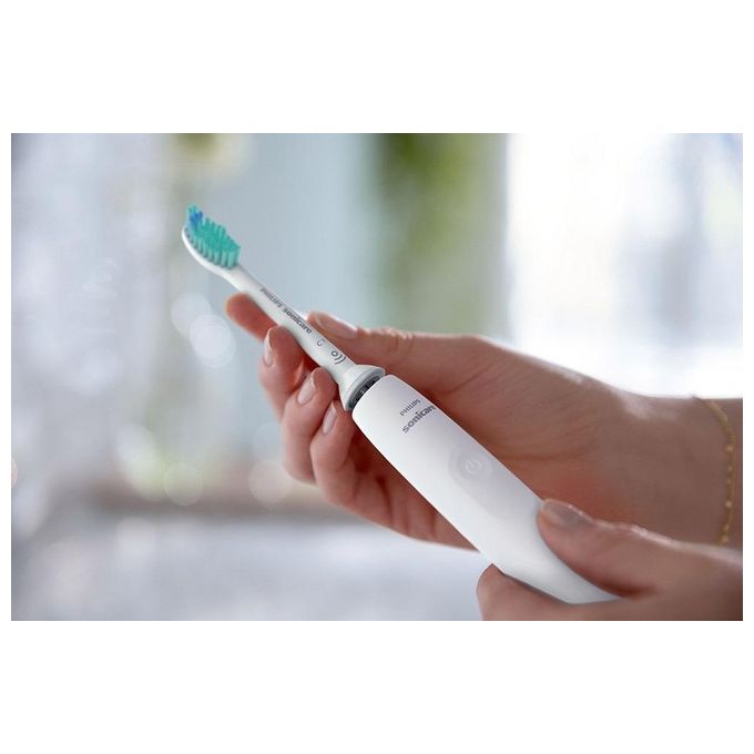 Philips HX3671-13 Sonicare Serie 3100 Spazzolino elettrico sonico con timer e sensore di pressione autonomia 14 giorni colore Bianco