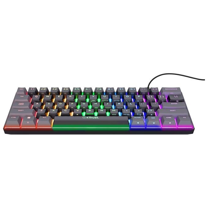 Trust 24884 GXT 867 Acira Tastiera Gaming Meccanica USB QWERTY Italiano 60% RGB Cavo Rimovibile 1 8 m colore Nero