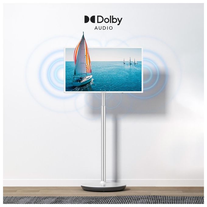 Thomson 32HA4M44 Go TV Portatile Smart TV 32'' HD Android TV DVB-T2 Batteria 4h Dolby Audio 16W colore Bianco