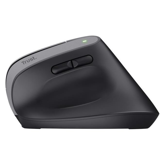 Trust 25146 Bayo+ Mouse Verticale Ergonomico Wireless RF 2.4 GHz Bluetooth Ottico 2400 DPI 6 Tasti Multidispositivo colore Nero