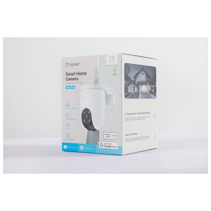Ezviz CS-H8C POE 2K Telecamera di Sicurezza IP Cupola Esterno 2K PoE Visione Notturna Audio Bidirezionale colore Bianco