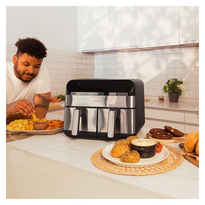 Cecotec 03489 Advance 9000 Friggitrice ad aria 9 L 2800 W 8 programmi Touch colore Nero Acciaio inox