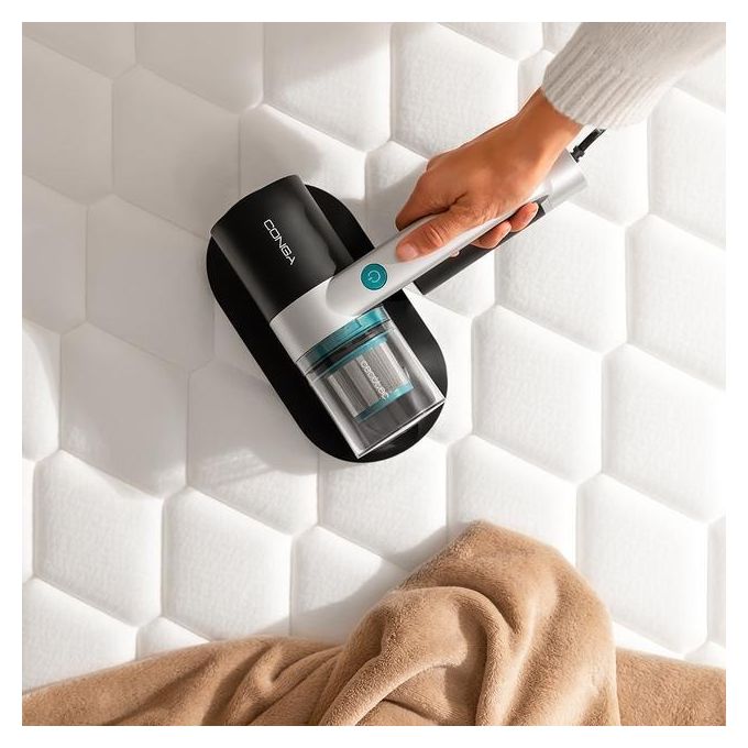 Cecotec CONGA ROCKSTAR 3000 MATTRESS Aspirapolvere Battimaterasso Senza Sacco 300W 10 kPa Filtro HEPA Luce UV-C 33 dB colore Nero