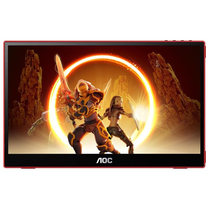 AOC 16G3 Monitor portatile da gaming 15.6'' IPS Full HD 144 Hz FreeSync USB-C HDMI colore Nero Rosso