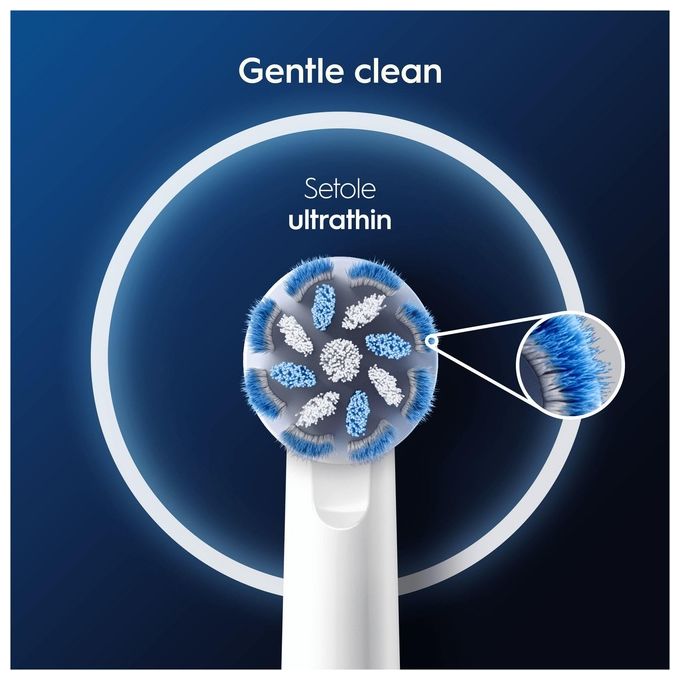 Oral-B EB50 Pro Sensitive Clean Testine di Ricambio 5 Pezzi Setole Ultra Morbide Indicatore Usura Compatibili Spazzolini Elettrici