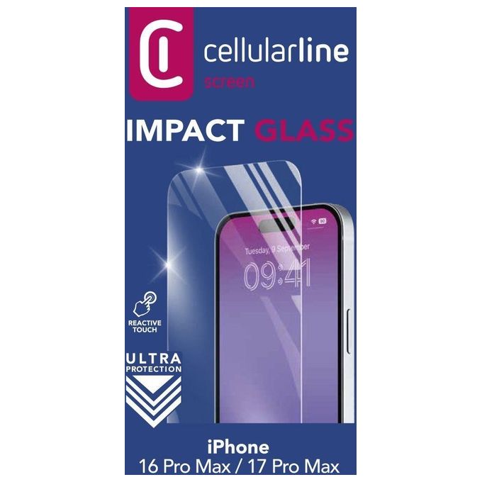Cellular Line Impact Glass per iPhone 16 Pro Max