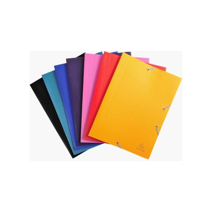 Exacompta Confezione 10 Cartelline con Elastico Colori Assortiti