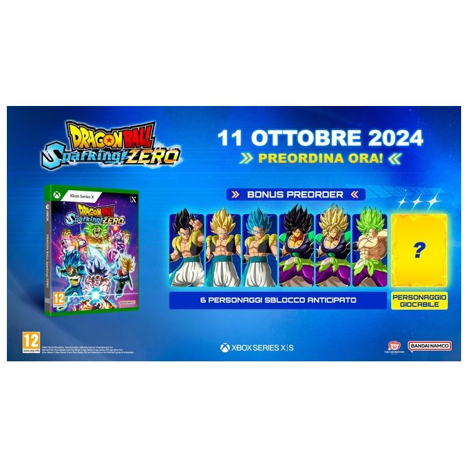 Bandai Namco 117315 Dragon Ball: Sparking! ZERO Videogioco per Xbox Series X Sottotitoli Italiano Genere Azione e Lotta colore Nero