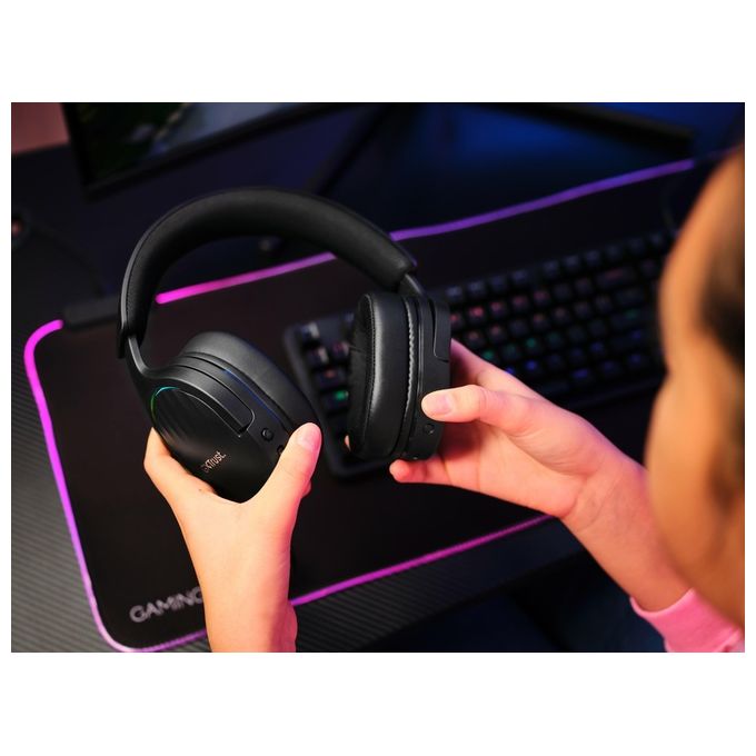 Trust 24901 GXT 491 Fayzo Cuffie Gaming Wireless Bluetooth 2.4 GHz Surround 7.1 50 mm 22 ore RGB colore Nero