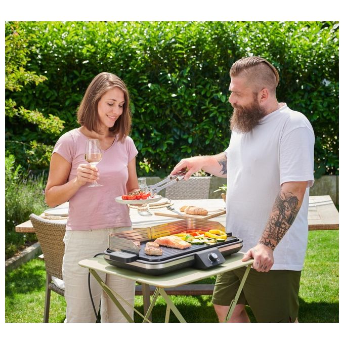 Severin PG8564 Griglia Elettrica da Tavolo Plancha 2300 W Superficie Cottura 50x30 cm con Piastra Antiaderente Rimovibile colore Nero