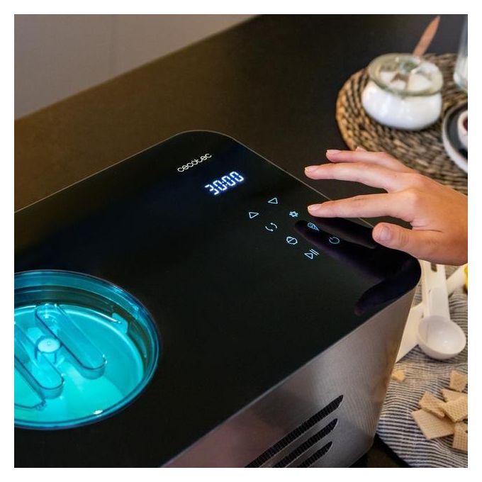 Cecotec Gelacy 1500 Touch Gelatiera con Compressore 1,5 L 150 W Display Touch Screen Finestra di Controllo colore Nero
