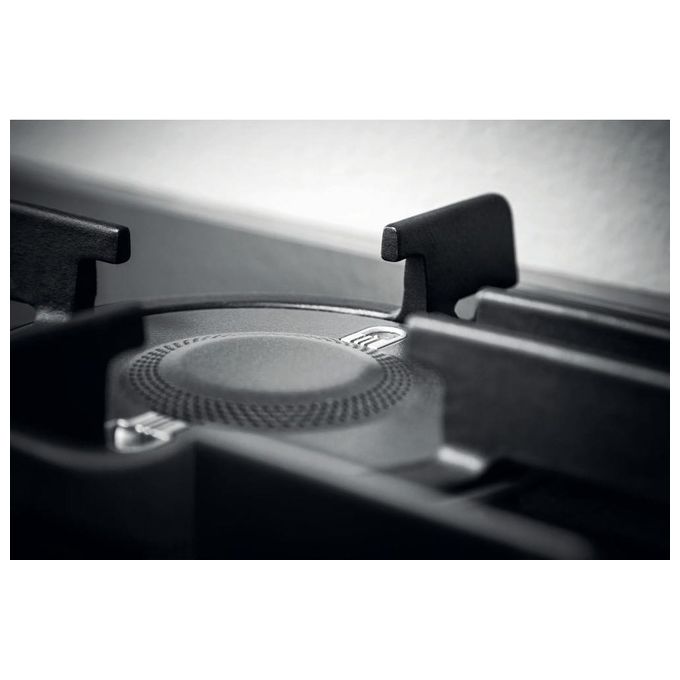 Hotpoint Ariston FTGHG 751 D-HA(BK) Piano Cottura a Gas in Vetro Temperato 5 Fuochi Griglie in Ghisa 75 cm Nero