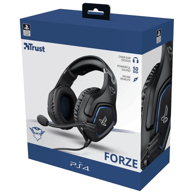 Trust GXT 488 Forze PS4 Gaming Headset Potenti Cuffie Gaming Over-Ear con Microfono Ripiegabile e Archetto Regolabile
