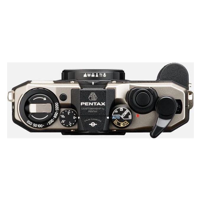 Pentax 18926 Fotocamera analogica mezzo formato 17x24 mm obiettivo 25mm f-3.5 messa a fuoco manuale a zone flash integrato colore Dark Silver