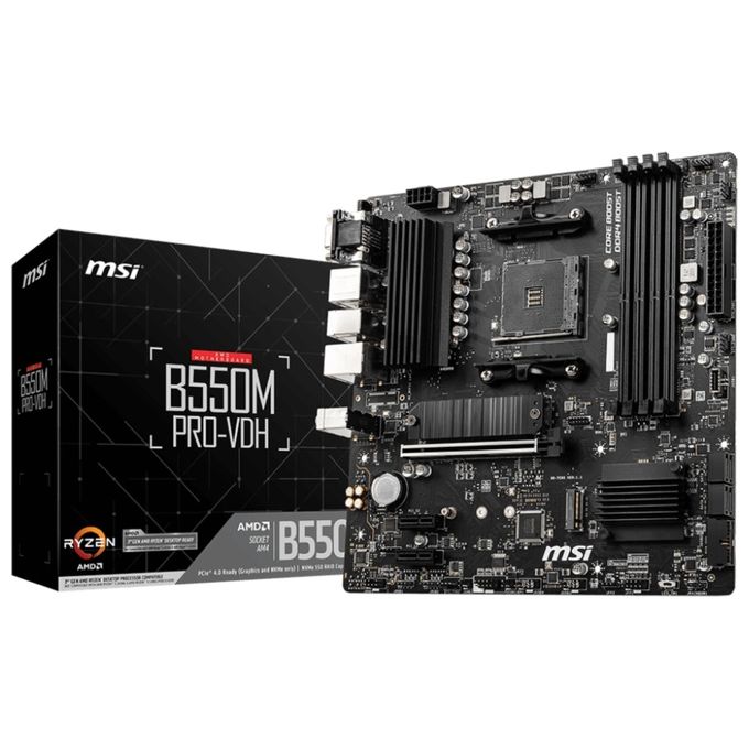 MSI 7C95-017R PRO-VDH Scheda madre micro ATX AMD B550 DDR4 Dual-channel M.2 HDMI 2.1 DisplayPort VGA colore Nero