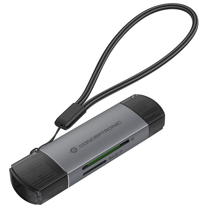Conceptronic BIAN05G Lettore di Schede USB 3.2 Gen 1 Type-A-Type-C Grigio