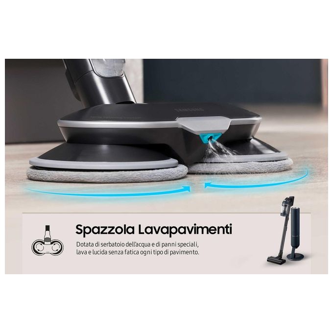 Samsung VS20B95973BWA BESPOKE Jet Plus Aspirapolvere Senza Filo 2 in 1 Multiciclonico 210W 120 min Clean Station colore Midnight Blue