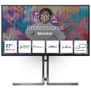 AOC U27U3CV Monitor 27'' UHD 3840x2160 Nano IPS 60Hz HDR400 Altezza Regolabile HDMI2x DP1x USB Hub Speaker colore Nero-Argento