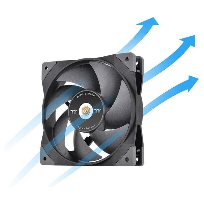 Thermaltake 4713227536370 SWAFAN GT12 Ventola di raffreddamento per PC 120x25 mm 4 pin PWM 500 2000 rpm 26 5 dB colore Nero