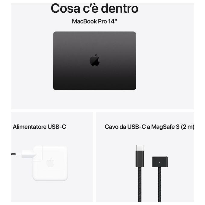 Apple macbook pro 14 m4 16gb ram 1tb ssd nero siderale computer portatile