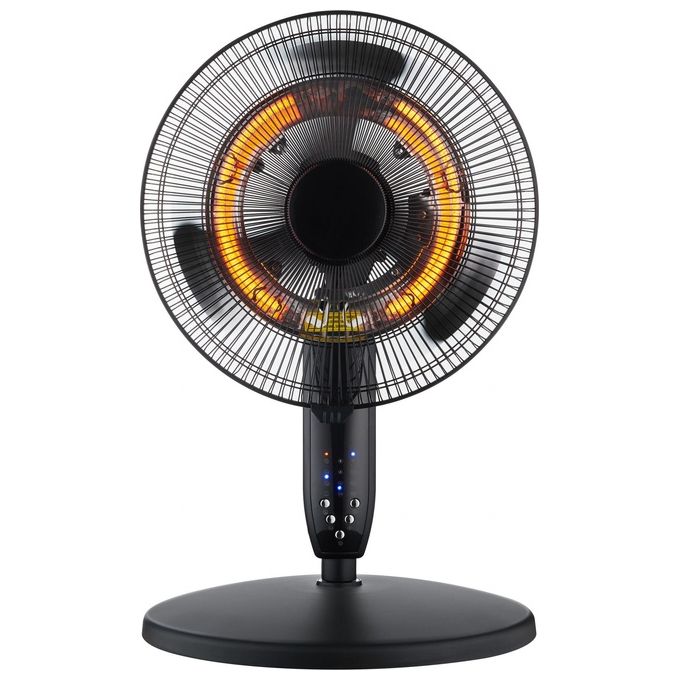 DCG VESA05 Stufa Ventilatore Fibra di Carbonio 2000 W Altezza Regolabile Oscillazione 70° Telecomando colore Nero