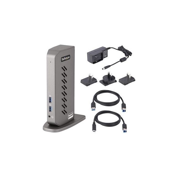 StarTech.com DK30A2DHUUE Docking Station USB-C USB-A Dual Monitor DisplayPort HDMI 4K 60Hz 6x USB-A GbE colore Nero Grigio