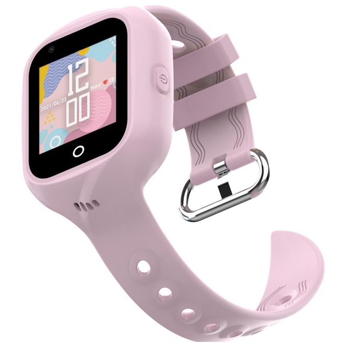 Celly S8431048 KIDSWATCH4G Smartwatch per Bambini 4G LTE GPS 1.4'' SOS Cardiofrequenzimetro colore Azzurro Rosa