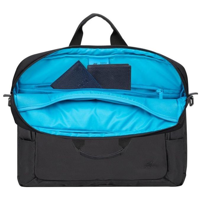 Rivacase 7531 Alpendorf Borsa Ventiquattrore per Notebook fino a 16'' in Poliestere Riciclato RPET con Tasca Imbottita e Tracolla Rimovibile colore Nero