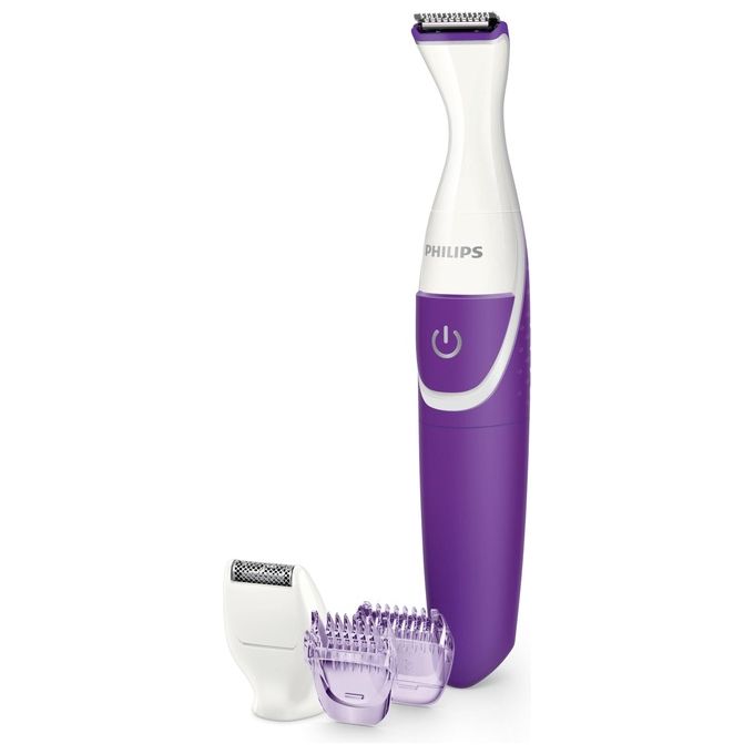 PHILIPS BRT383-15 Rifinitore 3 in 1 per Zona Bikini Taglia Modella e Rasa 100% Impermeabile con 2 Pettini e Custodia colore Viola