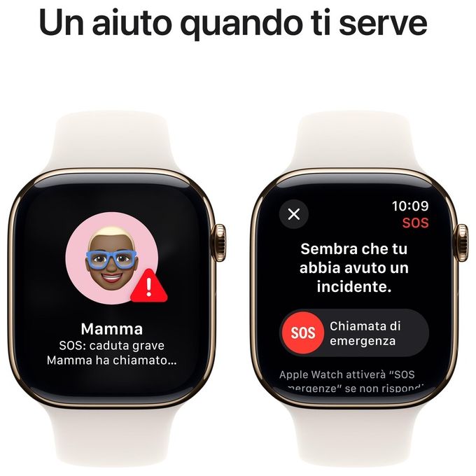 Apple MWYY3QL-A Apple Watch Series 10 Smartwatch GPS + Cellular 46 mm con Cassa in Titanio e Cinturino Sport Loop colore Oro