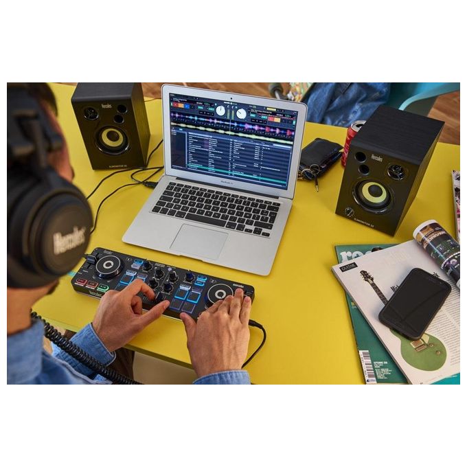 Hercules DJ STARTERKIT KIT_ Completo Lite per Pc-Mac Nero-Bianco