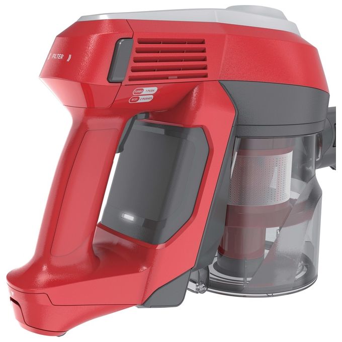 Hoover HF122RH 011 H-Free 100 Aspirapolvere Scopa Senza Filo Ciclonica Senza Sacchetto 0.9 L 170 W autonomia 40 min colore Argento Rosso