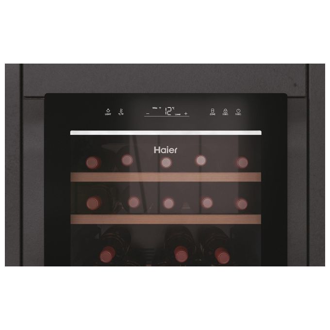 Haier HWS77GDAU1 Wine Bank 50 Serie 7 Cantinetta Vino 77 Bottiglie 2 Zone WiFi Classe G 37 dB colore Nero